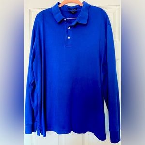 Lands End Men’s blue long sleeve polo size XL